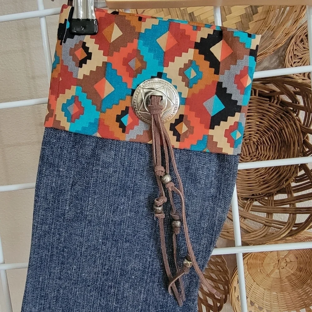 Southwestern Western Denim Christmas Stockings